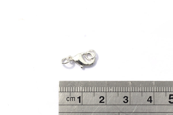 12mm Silver Lobster Clasp and Jump Rings Sets (5pcs)