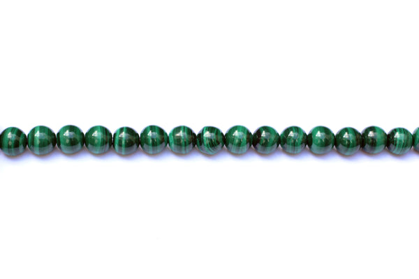 Malachite Semi-precious strand of 6mm round beads