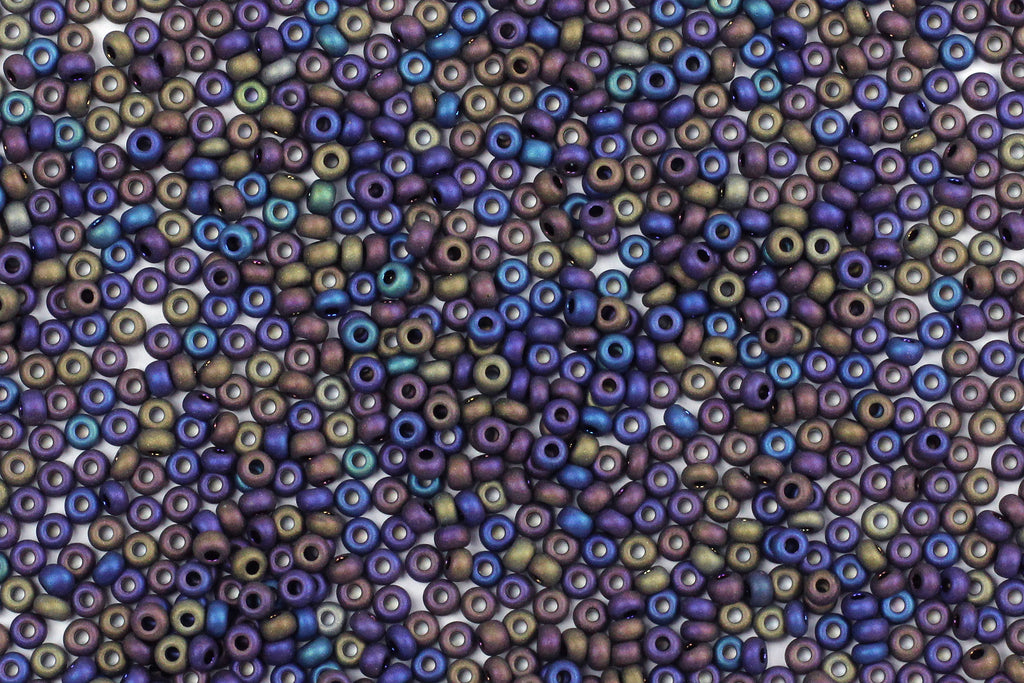 Kerrie Berrie UK Seed Beads for Jewellery Making Size 9 Seed Beads in Mixed Matte Blue, Purple and Bronze