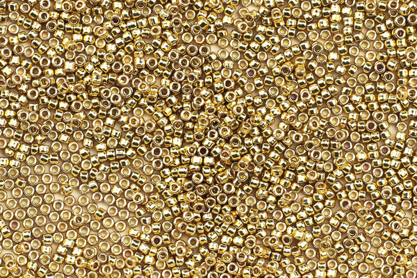Permafinish-galvanised Starlight (Gold) Seed Beads for Beading and Jewellery Making – SIZE 15 / 10g