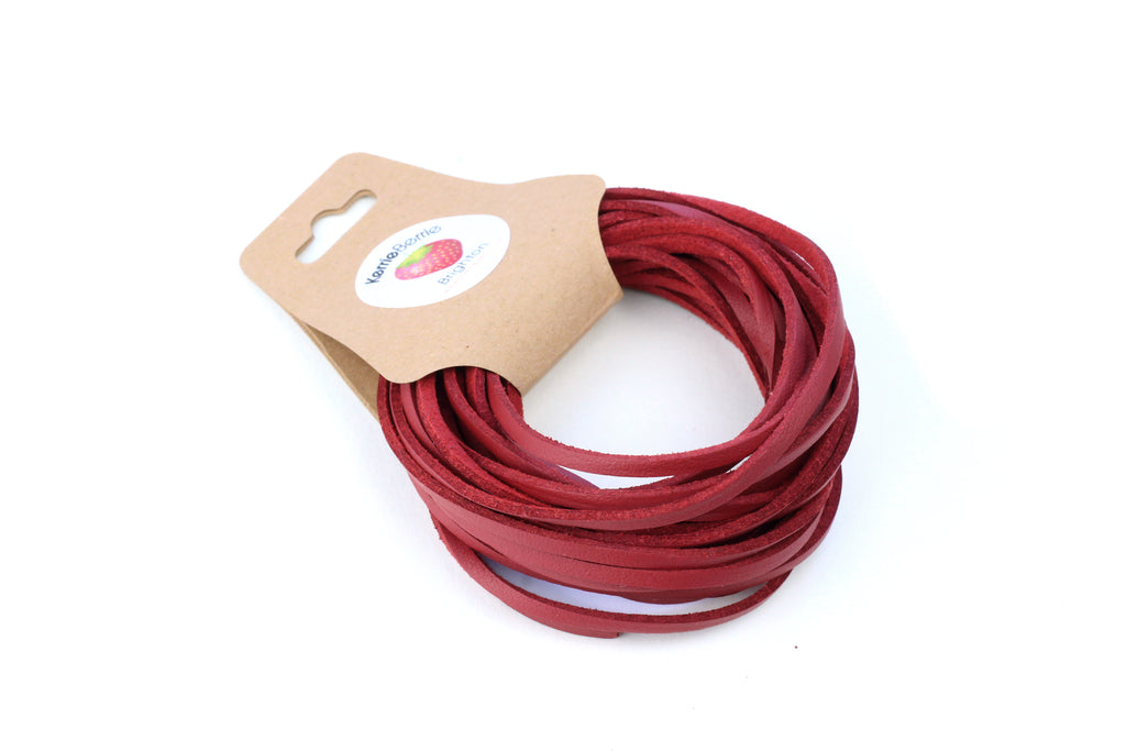 Faux Suede Cord in Red – 3mm (5m)