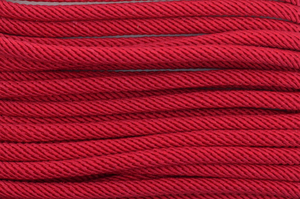 Cotton 'Rope' Cord in Red - 3mm (3 metres)