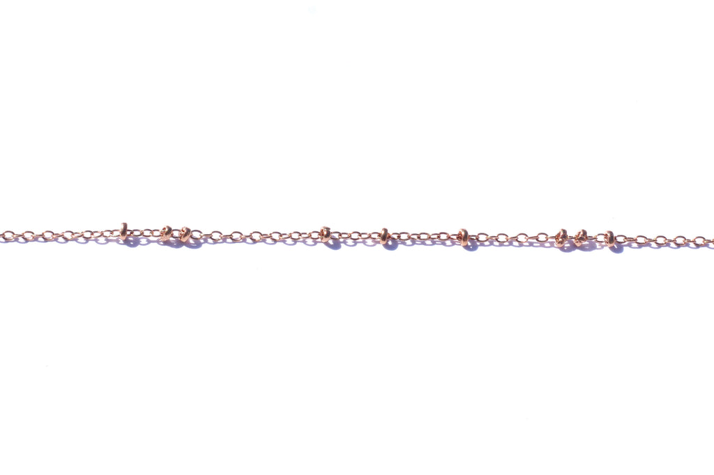 Fine Link and Bead Chain - Rose Gold (Tarnish Resistant)