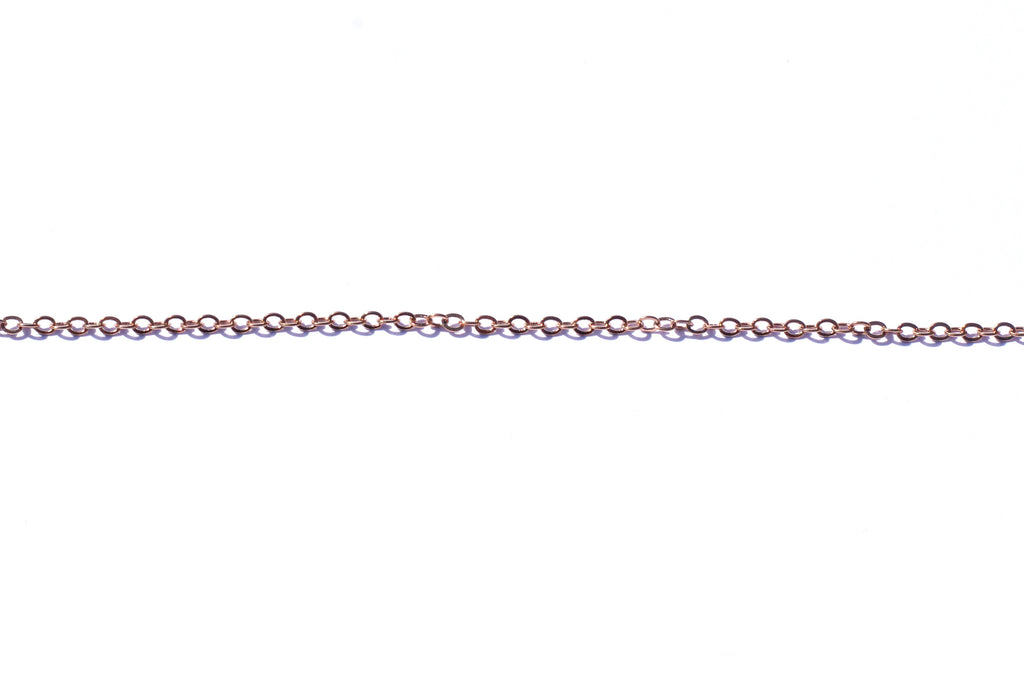 2mm by 2.5mm Oval Link Chain - Rose Gold (Tarnish Resistant)