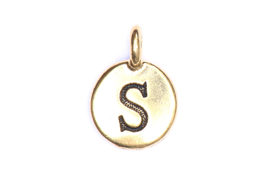 Kerrie Berrie Gold Plated Pewter Tierracast Initial Alphabet Letter Charm