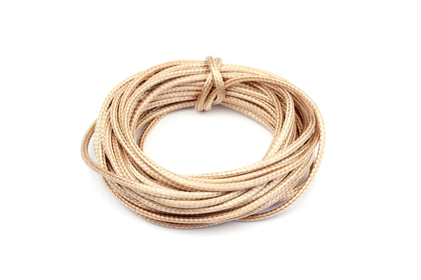 Sand / Beige Waxed Cotton - 2mm (5 metres)