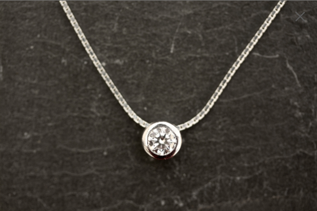Sterling Silver Cubic Zirconia Necklace (Alternative for April Birthstone)