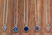 Druzy Crystal Silver Necklace with 16" Sterling Silver chain – CHOICE OF COLOURS