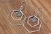 Kerrie Berrie Silver Rhodium Brass Geometric Hexagon Shape Earrings