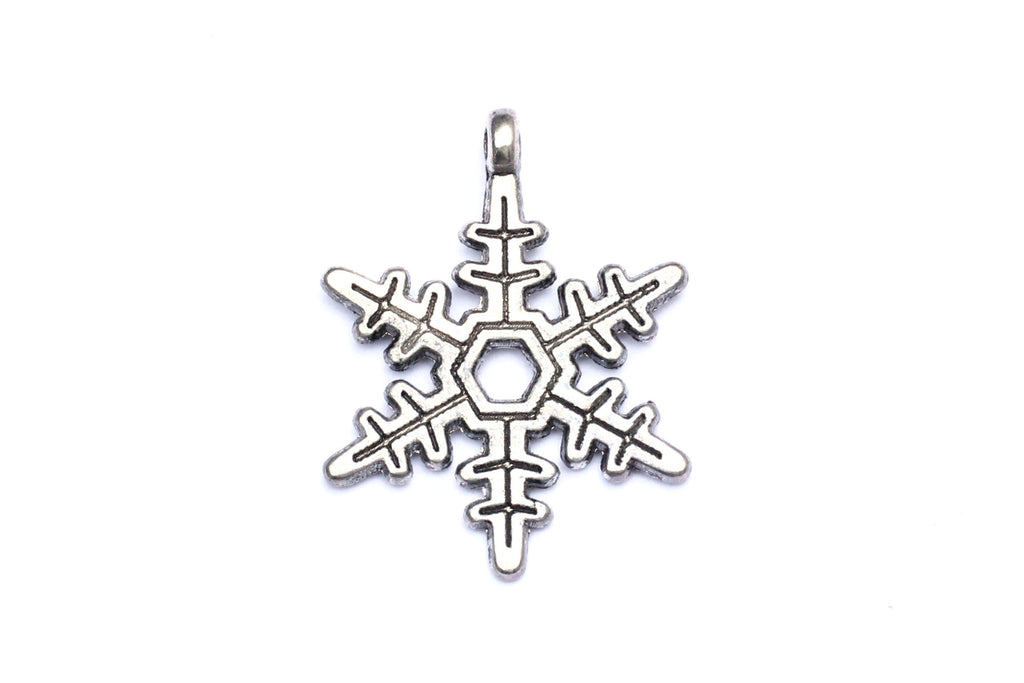 Silver Snowflake Charm. Ideal for jewellery making and other festive crafts.