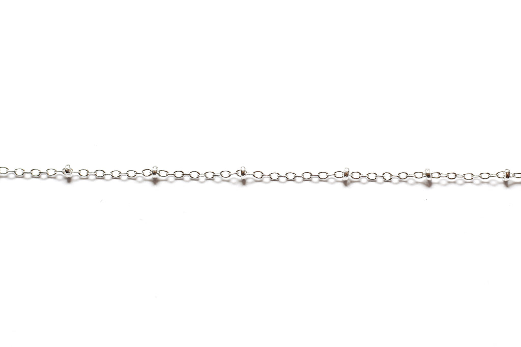 Fine Link and Bead Chain - Silver (Tarnish Resistant)