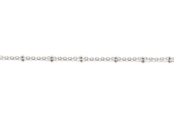 Fine Link and Bead Chain - Silver (Tarnish Resistant)