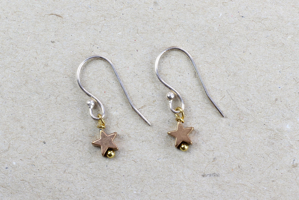 Kerrie Berrie Handmade Star Earrings in Silver and Gold