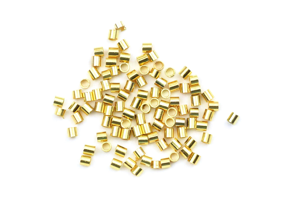 Gold Bead Crimps – Size 3 (2g - approx. 70pcs)