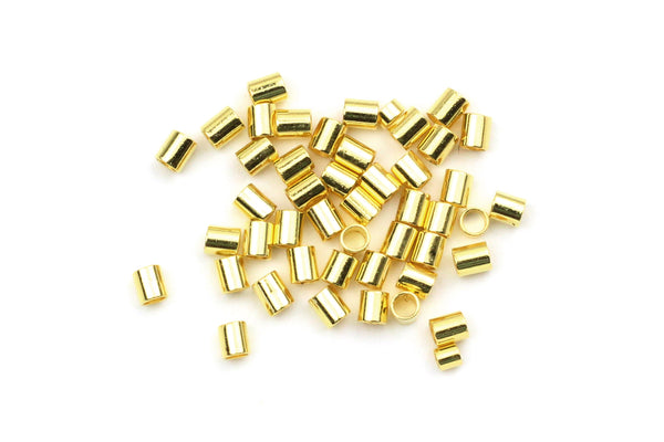 Gold Bead Crimps – Size 4 (Approx. 40pcs)
