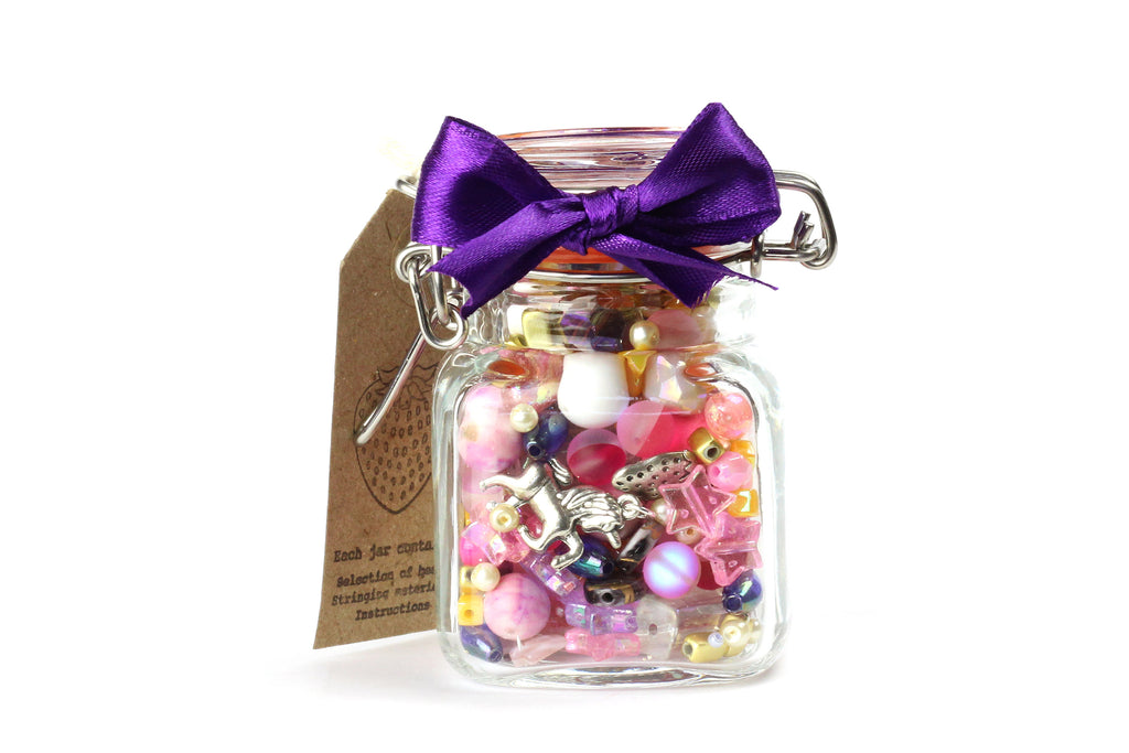 Bead Jewellery Making Kit in a Jar Craft Gift