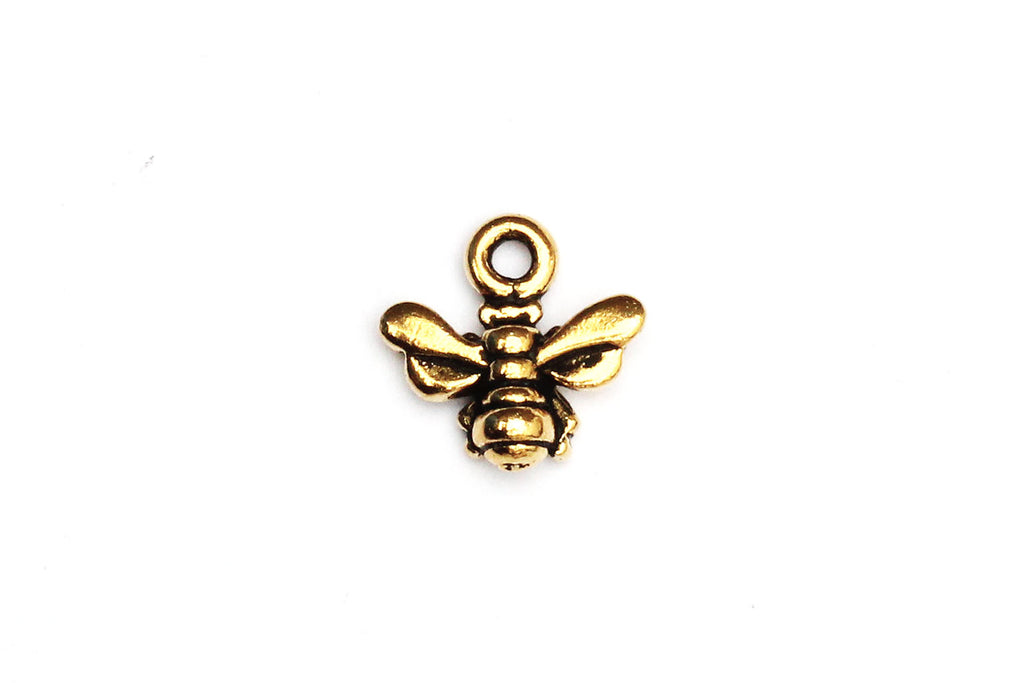 KerrieBerrie Small Gold Bumble Bee Pewter Gold-plated Charm