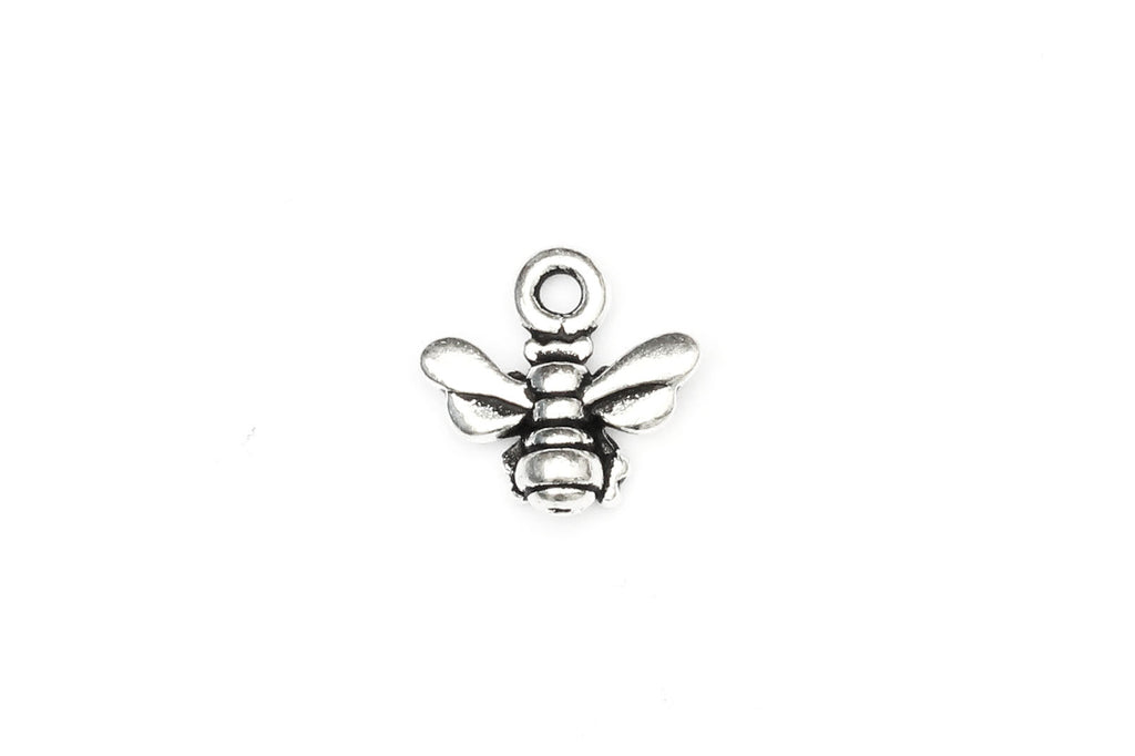 KerrieBerrie Small Silver Bumble Bee Pewter Silver-plated Charm