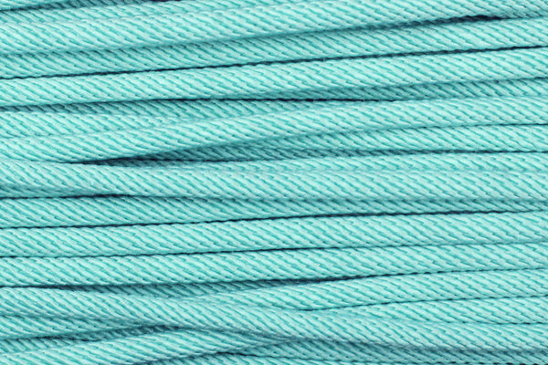 Cotton 'Rope' Cord in Soft Turquoise - 3mm (3 metres)