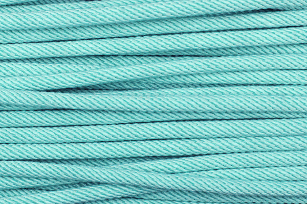 Cotton 'Rope' Cord in Soft Turquoise - 3mm (3 metres)