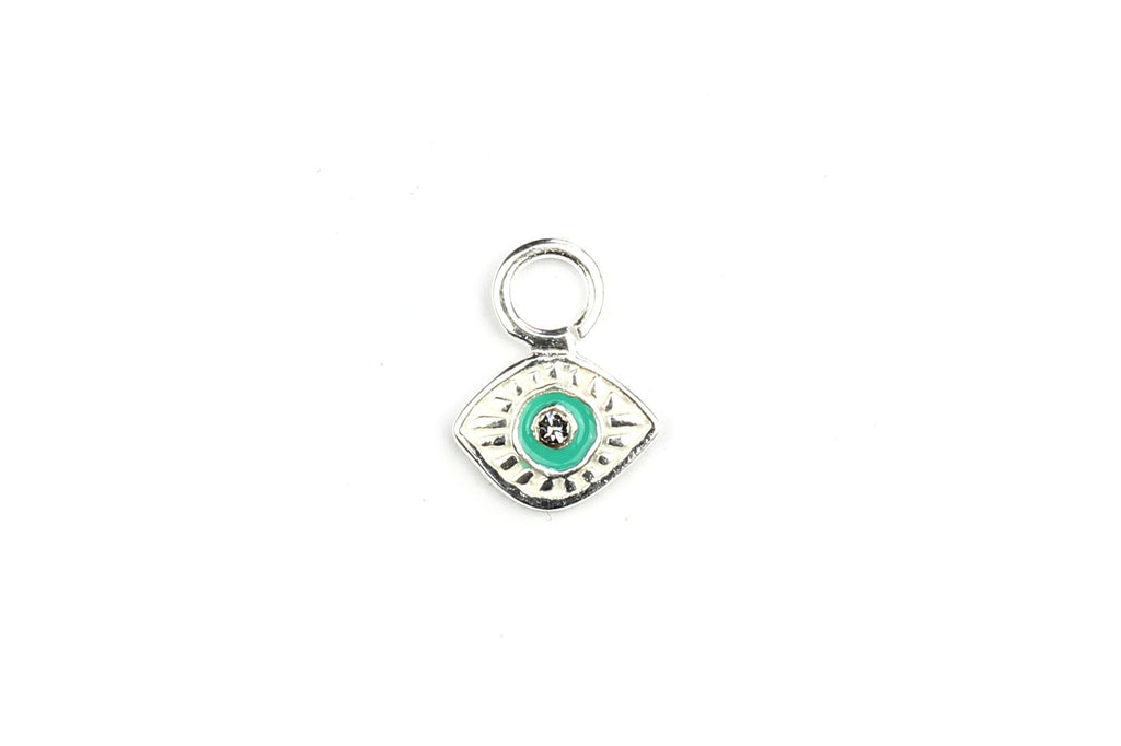 Kerrie Berrie Sterling Silver All Seeing Turkish Eye Silver Charm with Diamante