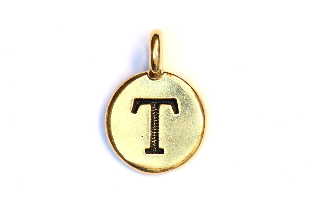 Kerrie Berrie Gold Plated Pewter Tierracast Initial Alphabet Letter Charm