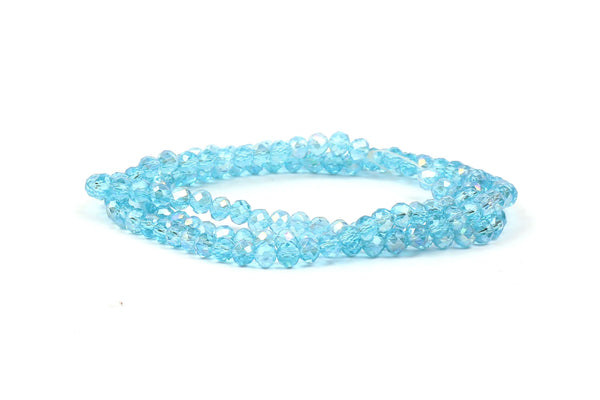 3x4mm Turquoise AB Crystal Rondelle Beads for jewellery making