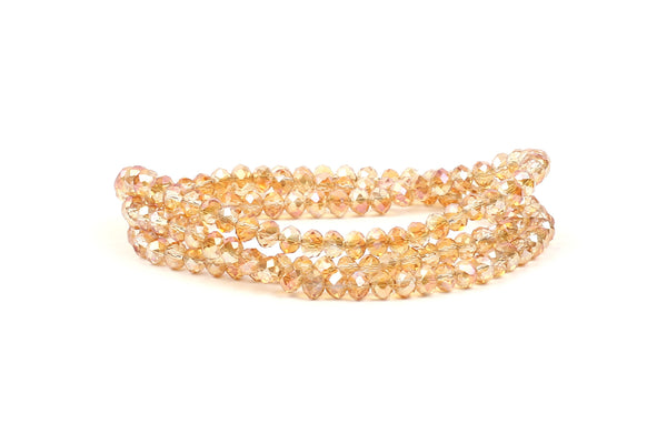 3x4mm Transparent Champagne Crystal Rondelle Beads for jewellery making