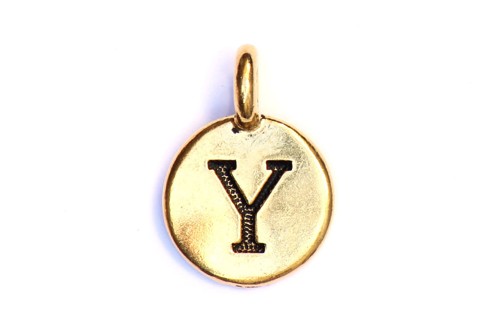 Kerrie Berrie Gold Plated Pewter Tierracast Initial Alphabet Letter Charm