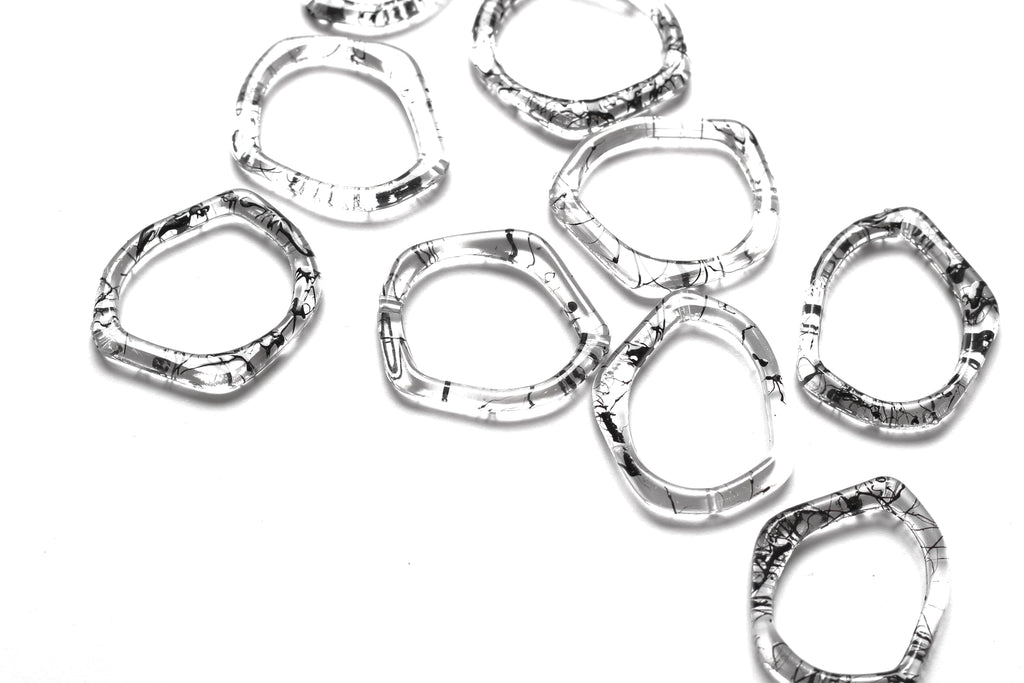 Irregular shaped acrylic ring, for jewellery making 