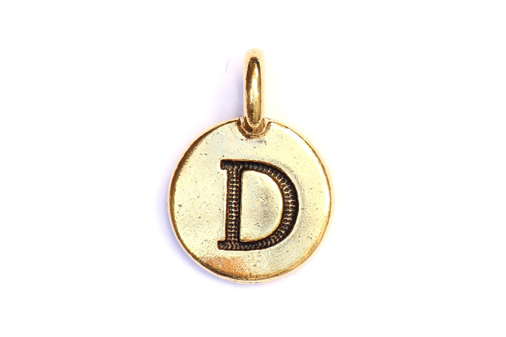 Kerrie Berrie Gold Plated Pewter Tierracast Initial Alphabet Letter Charm