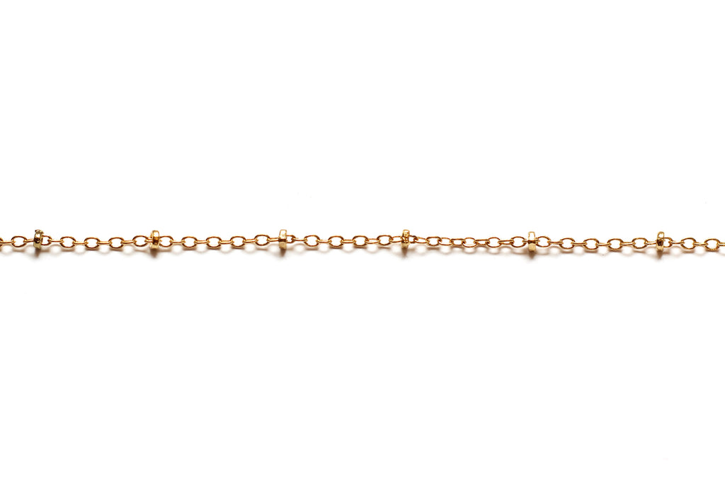 Fine Link and Bead Chain - Gold (Tarnish Resistant)