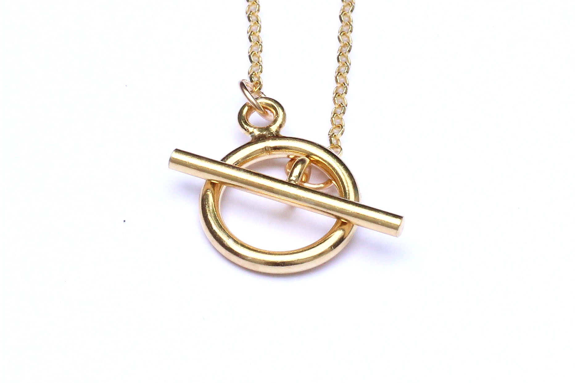 Gold filled store toggle necklace