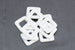 White acrylic square ring for jewellery making.